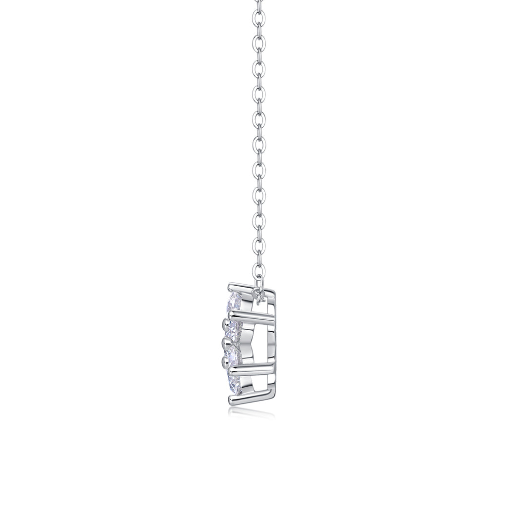 Snowflake Moissanite Diamond Look Pendant Necklace - 925 Sterling Silver