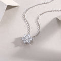 Snowflake Moissanite Diamond Look Pendant Necklace - 925 Sterling Silver