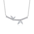 Butterfly Moissanite Pendant Necklace - Platinum Plated S925 Silver