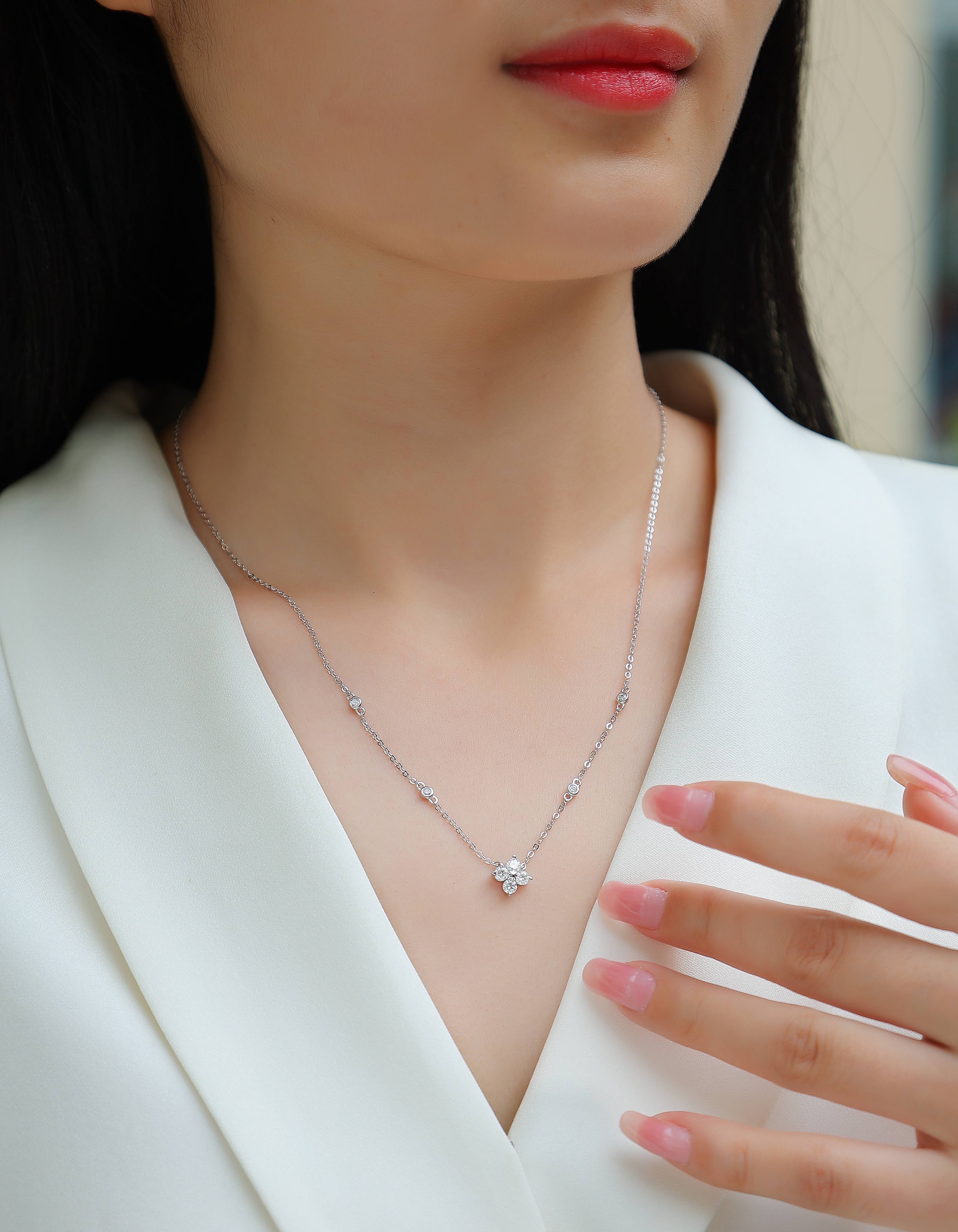 Sweetheart Halo Diamond Pendant - 2 Carat Moissanite