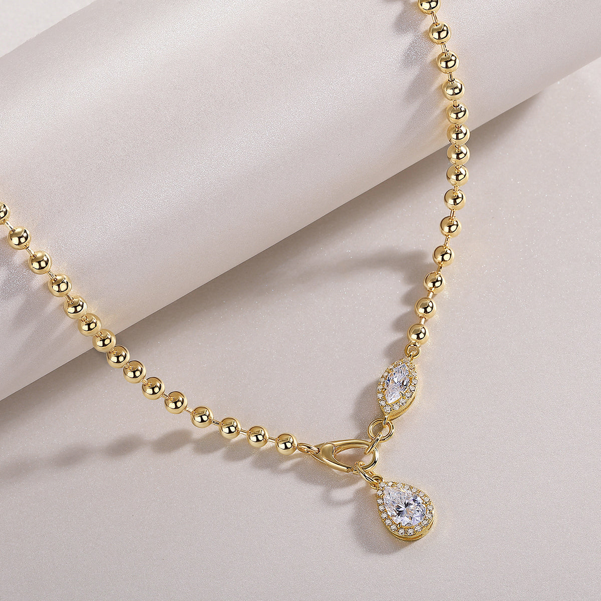 Elegant Moissanite Jewelry Set - Gold Plated Sterling Silver