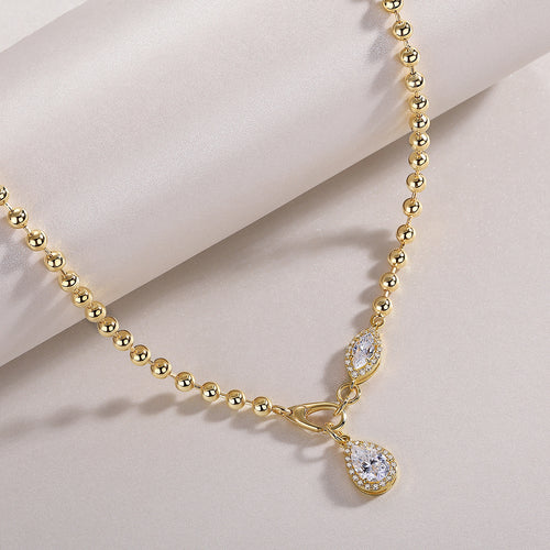 Elegant Moissanite Jewelry Set - Gold Plated Sterling Silver