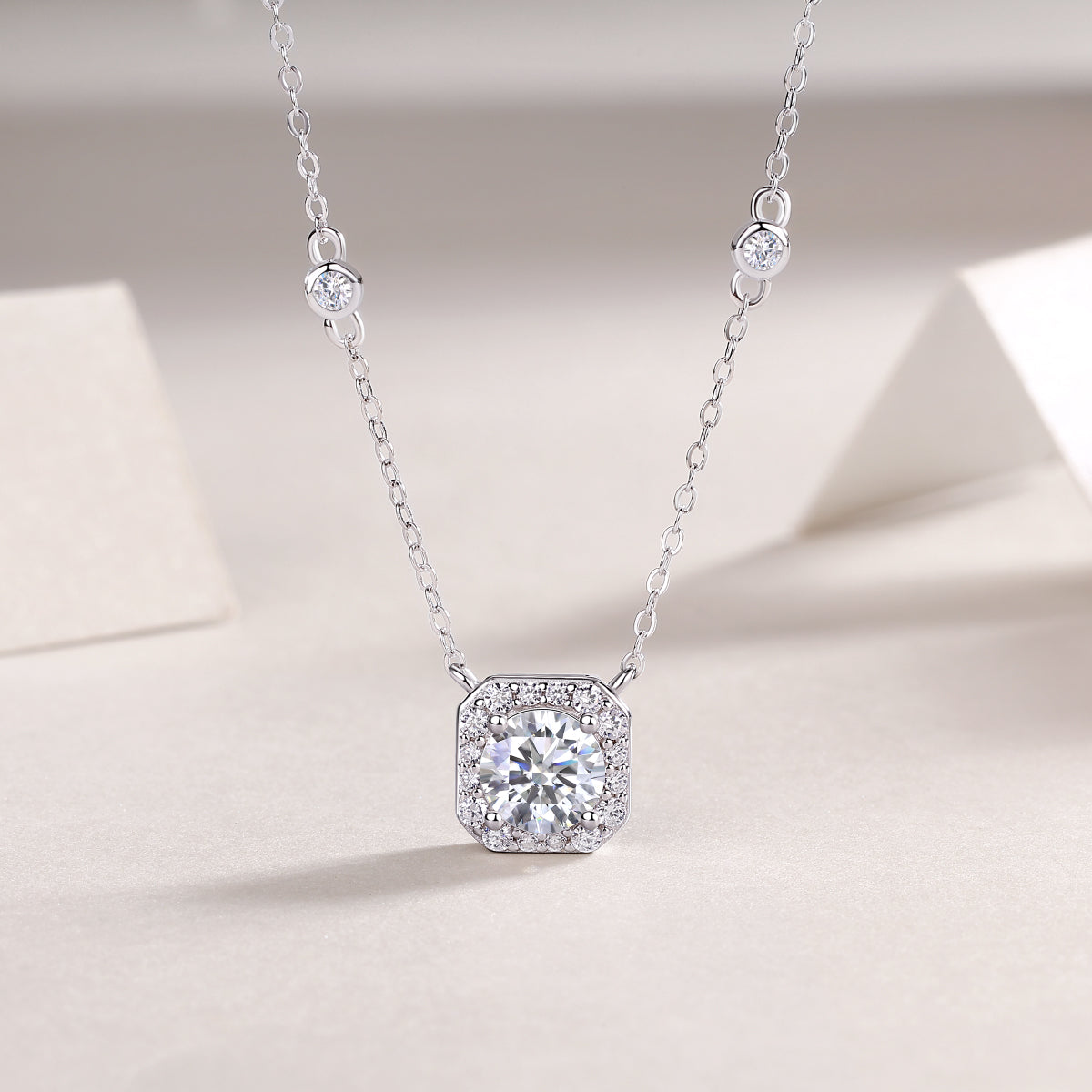 Flower Love Diamond Pendant - 1 Carat Moissanite Sterling Silver