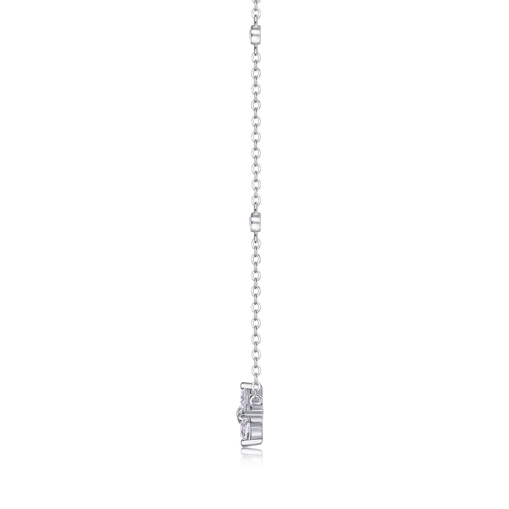 Sweetheart Halo Moissanite Diamond Look Pendant - 2 Carat S925 Sterling Silver&nbsp;