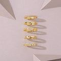 5 Rings -  Jewelry Piece Set With Moissanite S925 Sterling Silver And Gold-plated