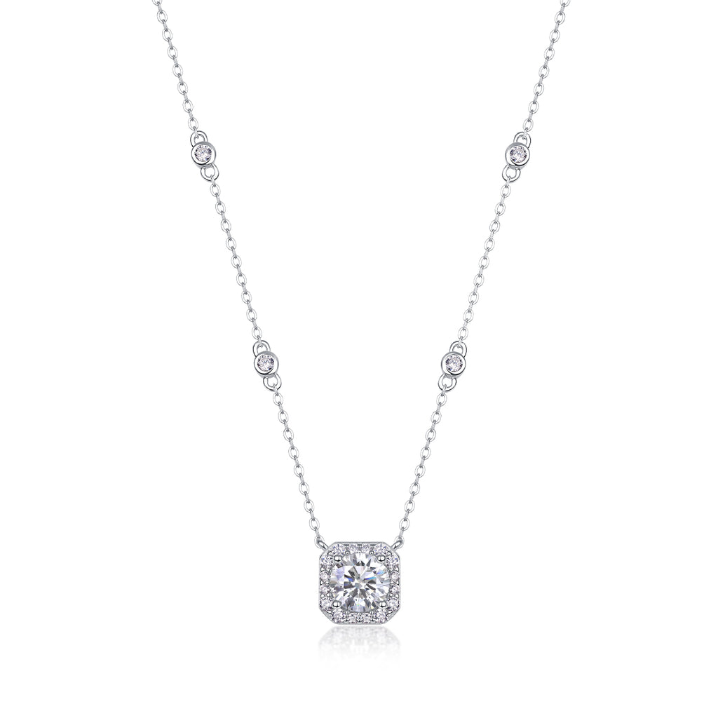 Flower Love Diamond Pendant - 1 Carat Moissanite Sterling Silver