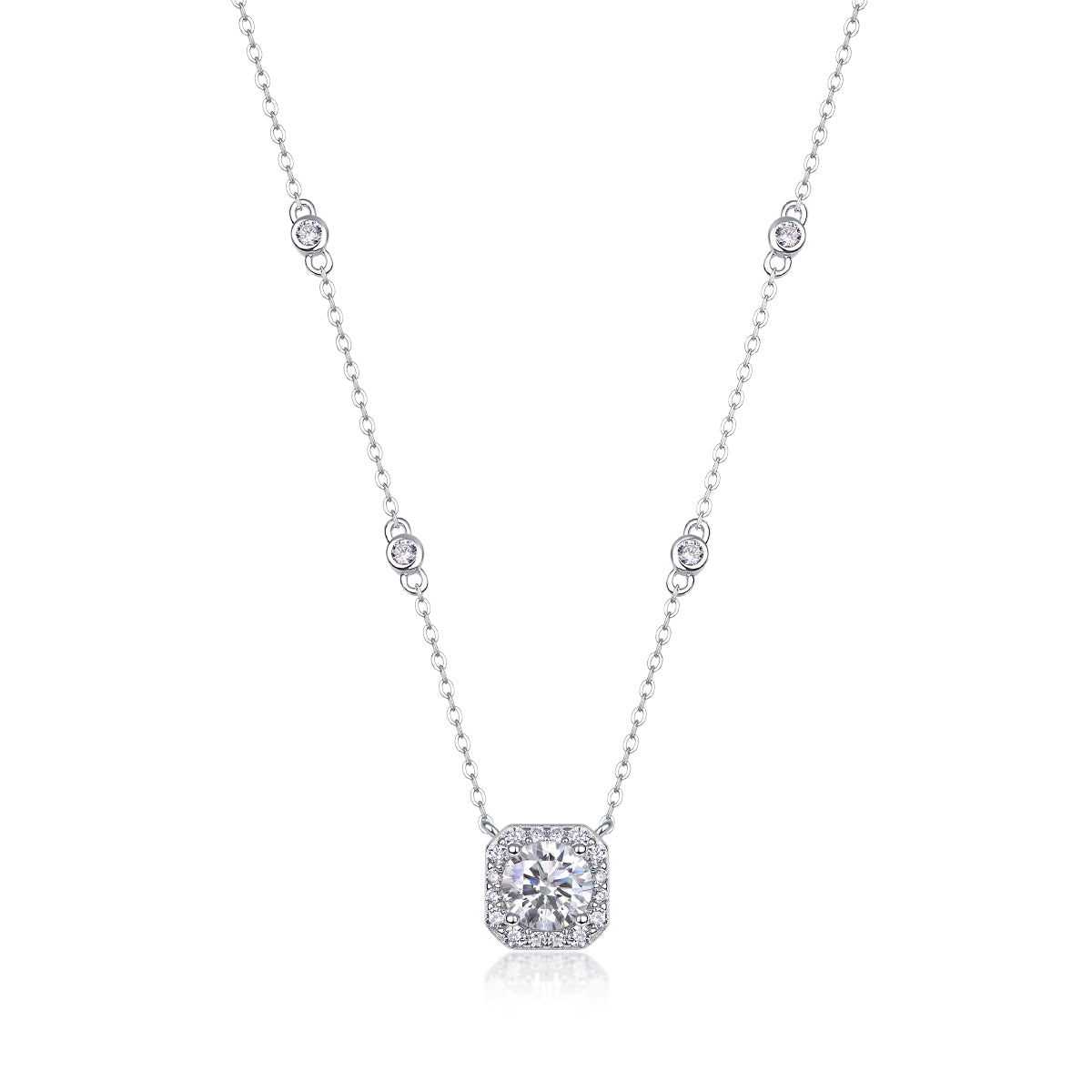 Flower Love Diamond Pendant - 1 Carat Moissanite Sterling Silver