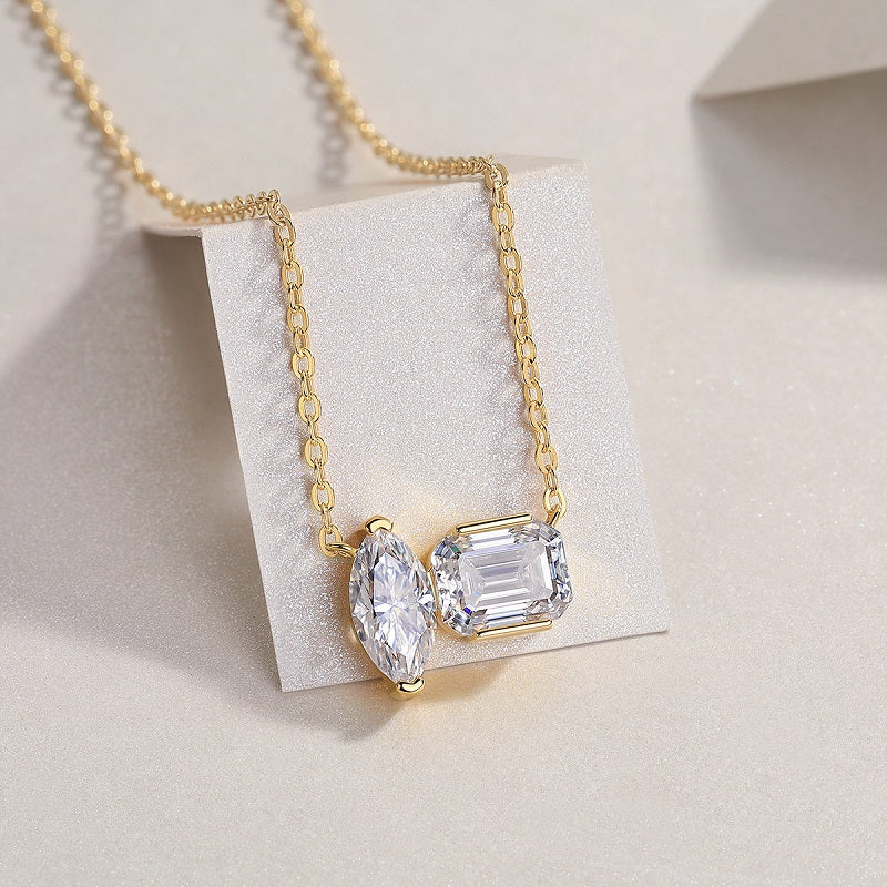 Elegant Diamond Pendant Necklace - Sterling Silver 925