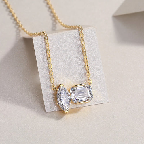 Elegant Diamond Pendant Necklace - Sterling Silver 925
